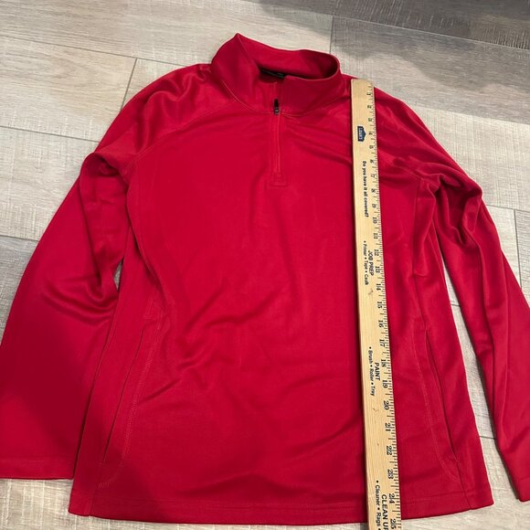 DEVON & JONES WOMENS RED MEDIUM 3/4 ZIP PULLOVER SHIRT NEW - Picture 3 of 7